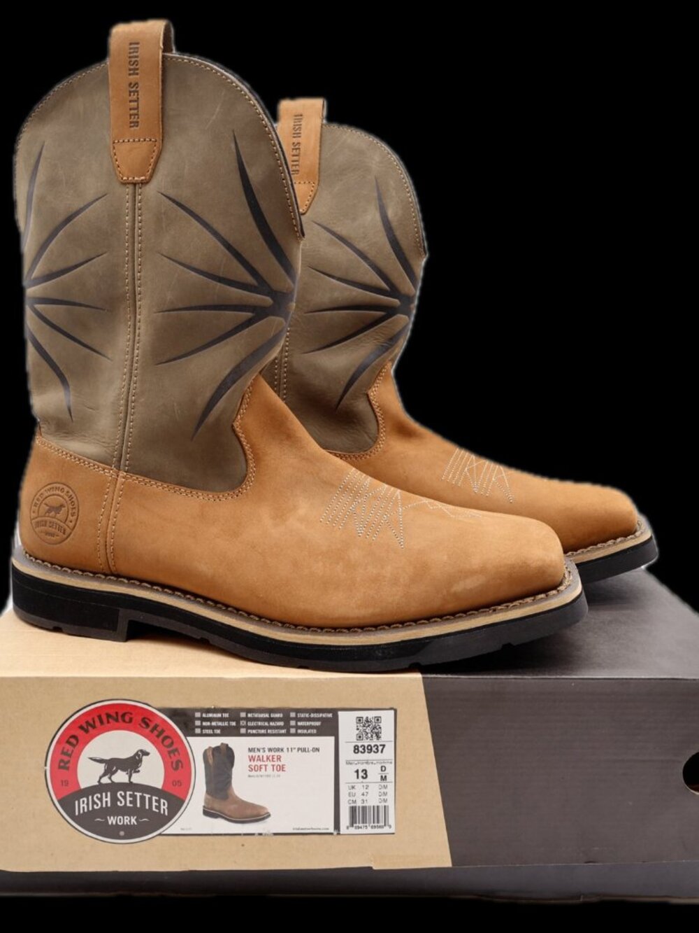 Irish Setter Red Wing Mens 13 D Walker Leather Soft Toe Pull On Work Boots 83937